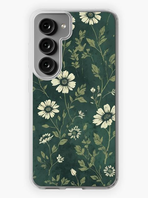 "Dark Green Grunge Texture with Flowers" Samsung Galaxy Phone Case for Sale by Ninjakandy | Redbubble Dark Green Grunge, Dark Green Paint, Green Grunge, Mobile Case, Green Texture, Grunge Textures, Settings App, Mobile Cases, Dog Mat