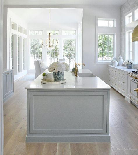 New Home Kitchen Reveal Island Detail, Neutral Cottage, Hamptons Interior Design, Coastal Kitchens, New Home Kitchen, Hamptons Interior, Beautiful White Kitchens, Hamptons Kitchen, Dream Life House