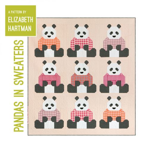 Elizabeth Hartman Quilts, Panda Quilt, Sweater Quilt, Elizabeth Hartman, Quilt Modernen, Bear Quilts, Baby Quilt Patterns, Picture Quilts, Pdf Quilt Pattern