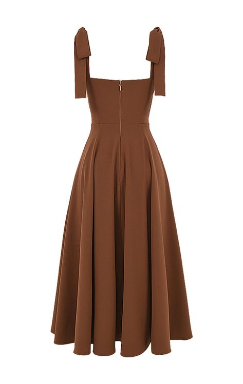 Clothing : Midi Dresses : 'Alicia' Cocoa Midi Sundress Midi Sundress, Beautiful Figure, Split Maxi Dress, Garden Parties, Brown Dress, Plus Dresses, Ruched Dress, Your Beautiful, Corset Dress