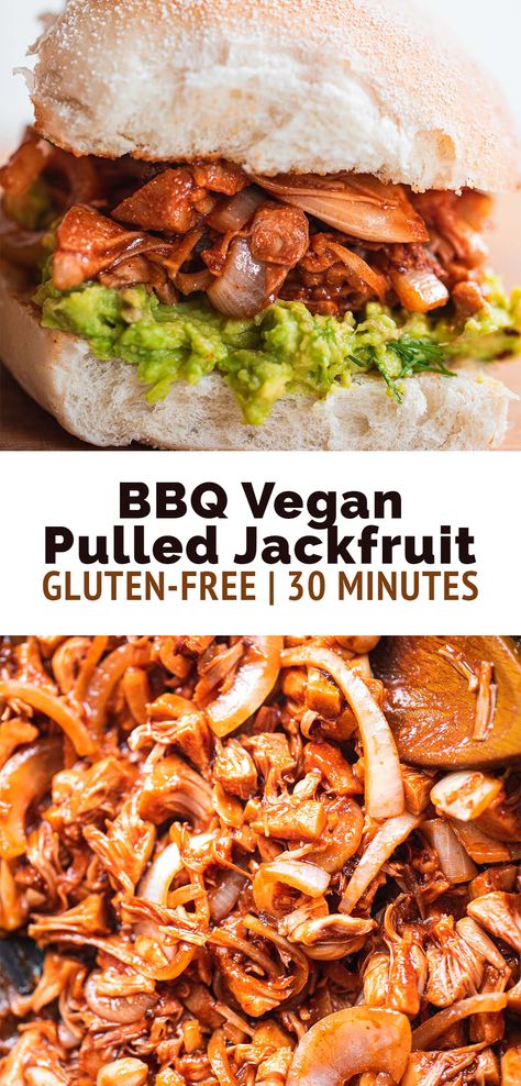 Jackfruit Sushi, Healthy Pulled Pork, Bbq Vegan, Bbq Pulled Jackfruit, Jackfruit Pulled Pork, Pulled Jackfruit, Vegan Pulled Pork, Jackfruit Recipes, Burger Bun