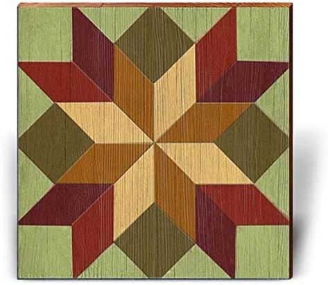 Amazon.com: Mill Wood Art Autumn Dreams Barn Quilt - 30" x 30" : Home & Kitchen Sunflower Barn Quilt, Wood Quilt Block, Rustic Quilts, Painted Barn Quilts, Barn Quilt Patterns, Quilt Squares, Dream Barn, Oak Leaves, Barn Quilt