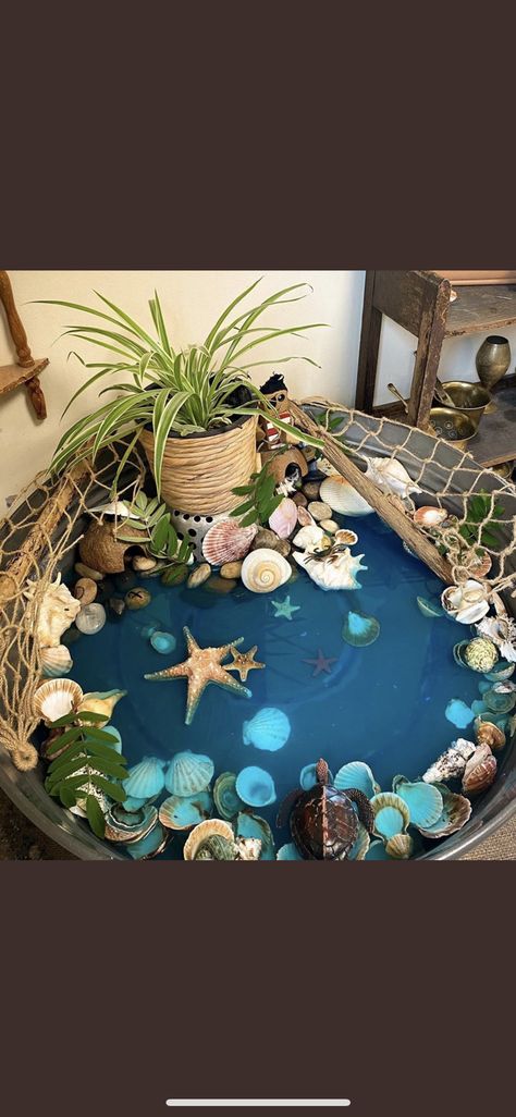 Water Play Curiosity Approach, Rockpool Activities Eyfs, Under The Sea Role Play Area, Ocean Small World Play, Under The Sea Tuff Tray, Ocean Dramatic Play, Under The Sea Eyfs, Spring Eyfs, Autumn Eyfs Activities