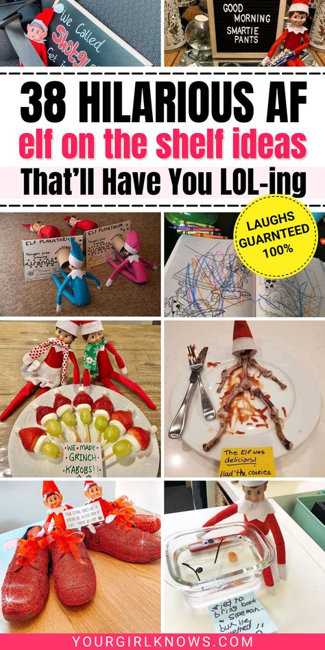 If there is one tradition I absolutely adore during Christmas, it is elf on the shelf. And with these easy else on the shelf ideas, you're family will be lol-ing so hard! Cute And Funny Elf On The Shelf Ideas, The Best Elf On The Shelf Ideas Ever, Elf On The Shelf Ideas For Boys Funny, Gross Elf On The Shelf Ideas, Shark Elf On The Shelf, Elf On The Shelf Idea For Toddlers, Xmas Eve Elf On The Shelf Ideas, Sus Elf On The Shelf, Elf Antics Funny