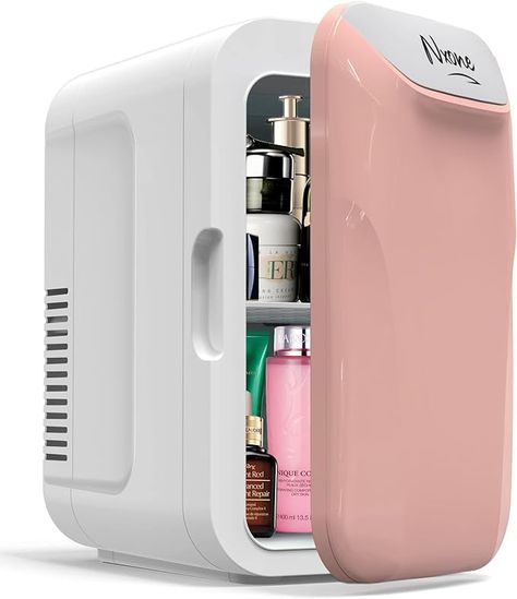 Amazon.com: NXONE Mini Fridge,8 Can/6 Liter Small Refrigerator,110VAC/ 12V DC Portable Thermoelectric Cooler and Warmer Freezer Skincare Desk Little Tiny fridge for Cosmetics,Foods, Bedroom,Dorm,Office,and Car : Appliances Skincare Desk, Mirror Fridge, Fridge For Bedroom, Tiny Fridge, Fridge Cooler, Small Fridges, Small Refrigerator, Compact Refrigerator, Car Office