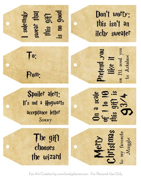 Free Printable Harry Potter Christmas Gift Tags - Lovely Planner Harry Potter Christmas Gift, Harry Potter Tag, Harry Potter Motto Party, Free Printable Harry Potter, Harry Potter Weihnachten, Imprimibles Harry Potter Gratis, Harry Potter Christmas Gifts, Printable Harry Potter, Harry Potter Christmas Decorations