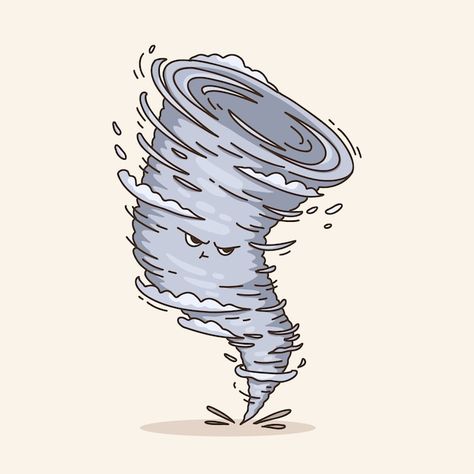 Tornado Cartoon, Tornado Illustration, Illustration Creative, Creative Illustration, Vector Hand, Cartoon Illustration, Tornado, Graphic Resources, Hand Drawn