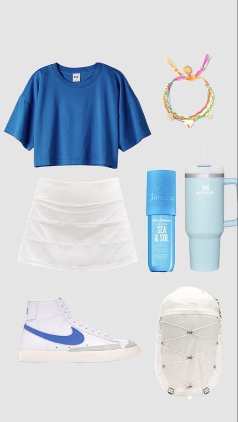 Cute Middle School Outfits, Preppy Outfits For School, Blue Vibes, Preppy Fits, Preppy Inspiration, Preppy Summer Outfits, Preppy Clothes, Outfit Inspo Summer, Outfit Inspo Casual