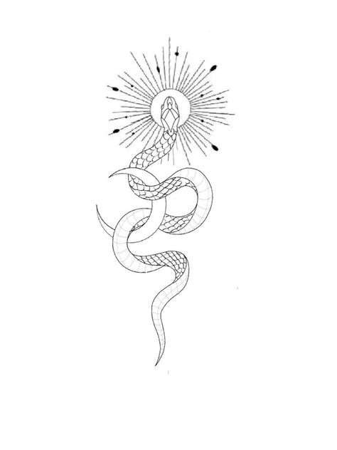 Kundalini Tattoo, Sun Tattoo Design, Tattoo Sonne, Snake Tattoo Design, Medusa Tattoo, Sun Tattoo, Subtle Tattoos, Spine Tattoos, Art Tattoos