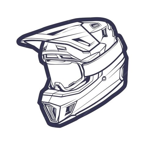 Premium Vector | Line art motorcycle helmet isolated on white background vector illustration Motocross Logo Design, Motocross Logo, Vector Line Art, Vector Line, Psd Icon, Motorcycle Helmet, Iconic Photos, Motorcycle Helmets, Vector Photo