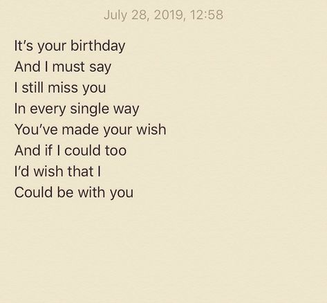 Presented In Prose on Instagram: “Happy Birthday again. Hope you’re happy. Sincerely. @wall_of_writings #love @ip_writings @theinstalibrarian  @sarah_jave_poetry…” Happy Birthday My Love Aesthetic, Happy Birthday I Miss You, Birthday Poetry For Love, Poetry For Birthday, Poem For Birthday, Happy Birthday Poetry, Birthday Poetry, Happy Birthday Quotes For Him, Happy Birthday To Him