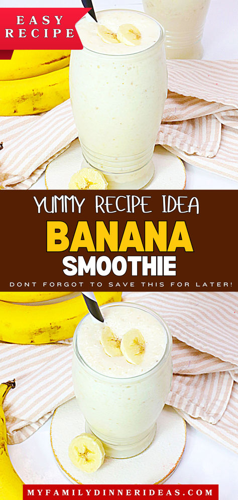 Banana Smoothie How To Make A Banana Smoothie, Thai Banana, Hearty Breakfasts, Smoothies Breakfast, Banana Smoothie Recipe, Savory Dinner, Banana Milk, Recipes Yummy, Upset Stomach