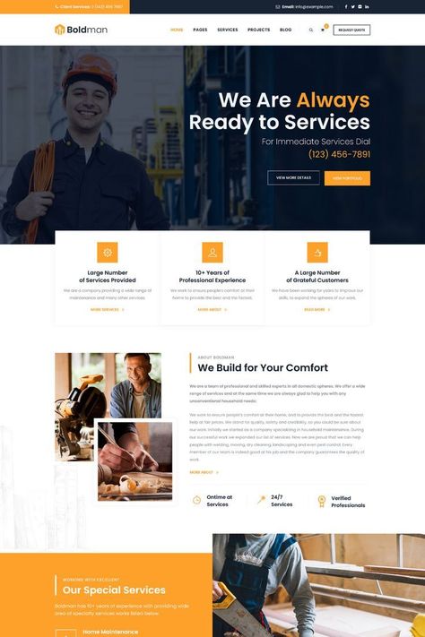 I will build a mobile responsive wordpress website design for your business, check out my web design services more then 1000 happy clients last two month and i'm ready to make you happy tow Handyman Website Design, Service Provider Website Design, Website Services Page Design, Our Services Page Design, Cleaning Website Design, Construction Website Design, Website Homepage Design, Services Website Design, Modern Website Design