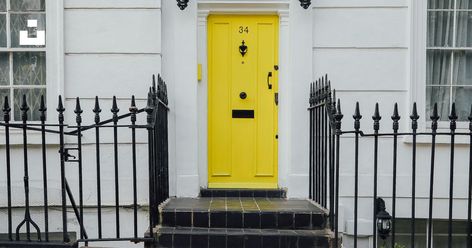 closed yellow door photo – Free Yellow Image on Unsplash Yellow Front Door, Yellow Front Doors, Yellow Lantern, Modern House Number, Yellow Doors, Best Paint Colors, Custom Horse, Front Door Colors, Door Color