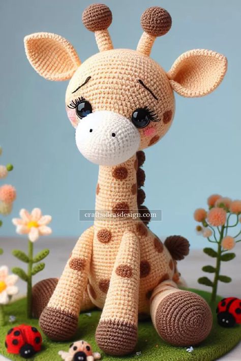 Giraffe Lovey Crochet Pattern Free, Giraffe Haken, Crochet Giraffe Pattern, Amigurumi Giraffe, Crochet Poppy, Disney Crochet Patterns, Amigurumi Today, Crochet Toys Free Patterns, Giraffe Crochet