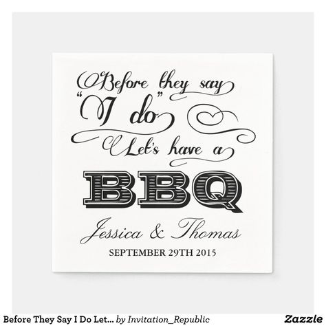 I Do Bbq Decorations Table Settings, I Do Bbq Decorations, Rehearsal Dinner Napkins, Bbq Decorations, Bbq Wedding Reception, Wedding Dinner Napkins, Vintage Wedding Reception, Wedding Reception Napkins, Rehearsal Dinner Decorations