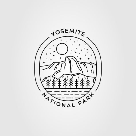 yosemite, national, park, line, art, logo, vector, illustration, design, natural, landmark, usa, american, cliff, forest, outdoor, summer, adventure, travel, mountain, edge, canyon, hill, rock, stone, pine, tree, california, landscape, wilderness, wild, wildlife, emblem, label, linear, badge, icon, symbol, monoline, company, creative, outline, minimalist, simple, classic, vintage, modern, graphic, brand Adventure Line Art, Stone Pine Tree, Cliff Forest, Camp Website, National Park Logo, Line Art Logo, Badge Icon, California Landscape, Natural Logo