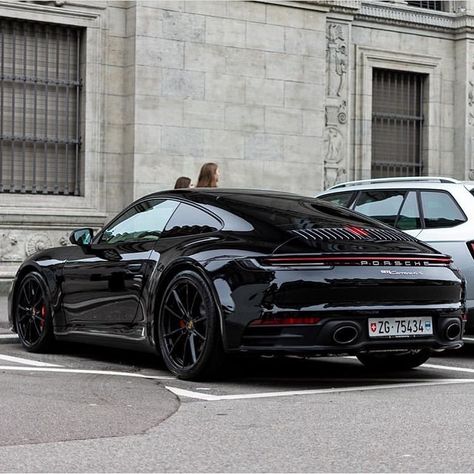 Porsche on Instagram: “🚗 | 992 in all black 😍 📸 | @exotics_of_switzerland @t_schleicher •••••••••• 📱 | Partner with : @the.carsociety 📧 | s.schootstra@outlook.com…” Porche Car, Cayman Porsche, Carros Porsche, 996 Porsche, Black Porsche, Porsche Sports Car, Porsche 991, Porsche Carrera, Porsche Cars