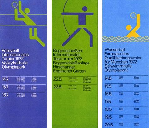 Event timetable posters. Timetable Design, Olympics Graphics, Otl Aicher, Event Branding, Summer Olympics, Design System, Corporate Design, History Design, Visual Communication