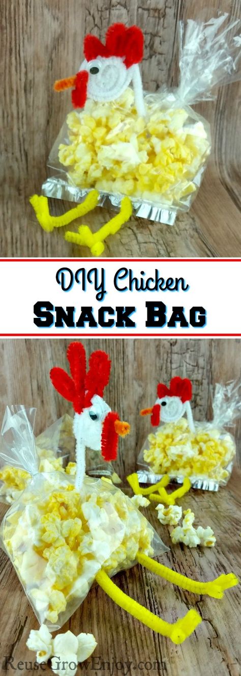 Have a kids party coming up? Or maybe just want to make them smile when they open their lunch? Either way check out these super easy cute kids chicken snack bag. Farm Theme Lunch Ideas, Chicken Party Favors, Farm Snacks Preschool, Farm Snacks, Dayhome Ideas, Chicken Party, Kids Party Snacks, Animal Snacks, Trendy Party Decor