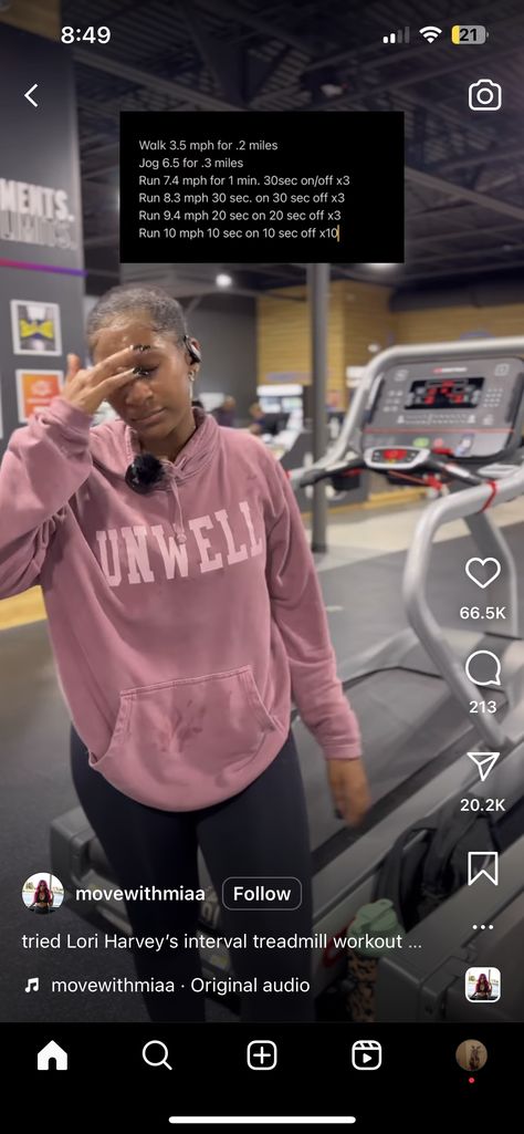 Lori Harvey Treadmill Workout, Lori Harvey Workout Routine, Lori Harvey Workout, Interval Treadmill Workout, Sprint Workout, Feminine Vibes, Lori Harvey, Treadmill Workout, Sport Training