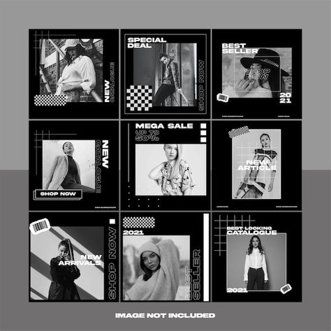 Fashion Social Media Post, Instagram Grid Design, Fashion Social Media, Instagram Graphic Design, Instagram Design Layout, White Instagram, Black And White Instagram, Instagram Feed Layout, Desain Editorial