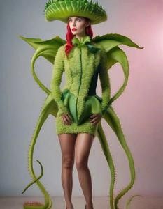 Venus Flytrap Costume, Venus Fly Trap Makeup, Orchid Costume, Venus Fly Trap Costume, Plant Costume, Flies Trap Diy, Little Shop Of Horrors Costume, Fly Costume, Orchid Mantis