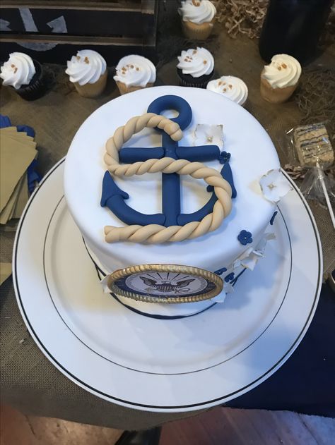 Navy Officer Cake, Navy Theme Cake, Us Navy Cake, Navy Birthday Cake, Navy Cake, Navy Chief Cake, Us Navy Birthday, Sailor Theme Cake, Seaman Cake Topper