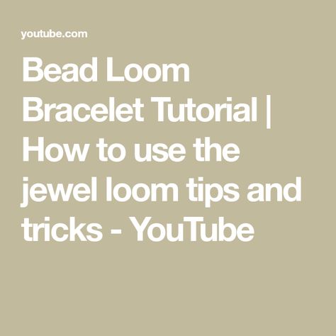 Bead Loom Bracelet Tutorial | How to use the jewel loom tips and tricks - YouTube Loom Bracelet Tutorial, Bead Loom Bracelet, Loom Bracelet, Bead Loom Bracelets, Bead Loom, Loom Bracelets, The Jewel, Bracelet Tutorial, Loom Beading