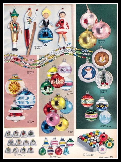 vintage christmas catalogues | 1957 Sears catalog ornaments | Christmas Vintage Retro Christmas Decorations, Shiny Brite Ornaments, Vintage Christmas Images, Shiny Brite, Christmas Catalogs, Old Christmas, Old Fashioned Christmas, Antique Christmas, Christmas Memory