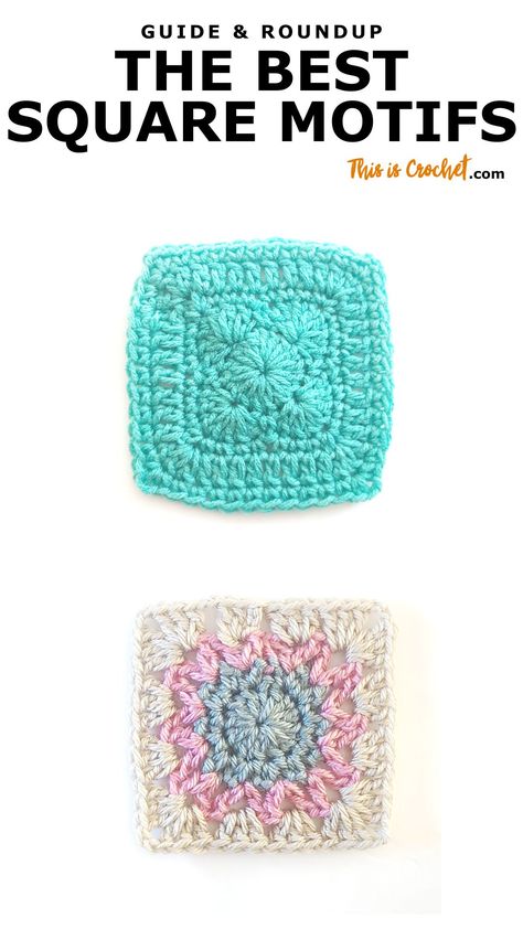 The Best Crochet Square Motif Patterns - This is Crochet Crochet Motif Patterns Free Granny Squares, All Free Crochet Patterns, Free Crochet Square, Crochet Granny Square Tutorial, Crochet Flower Squares, Granny Square Projects, Feather Stitch, Crochet Motif Patterns, All Free Crochet