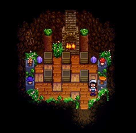 Stardew Valley Mushroom Cave Design, Stardew Fruit Bat Cave, Stardew Valley Cave Decoration, Stardew Valley Mushroom Cave Layout, Stardew Mushroom Cave Design, Stardew Mushroom Cave, Mushroom Cave Stardew Valley, Stardew Valley Mushroom Cave, Stardew Design