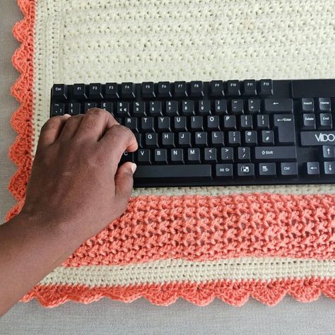 Crochet Wrist Rest, Functional Crochet, Simple Crochet, Crochet Inspo, Fun Crochet, Wrist Rest, Yarn Tail, Fun Crochet Projects, Crochet Dress Pattern