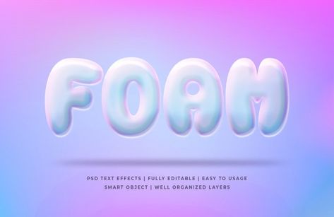 Soft foam text style effect template | Premium Psd #Freepik #psd #template #world #typography #font Bubble Letter Fonts Canva, Soft Typography, Soft Fonts, Watercolor Text, Soft Words, Interior Poster, Bubble Letter Fonts, Effect Template, Letterpress Business Cards