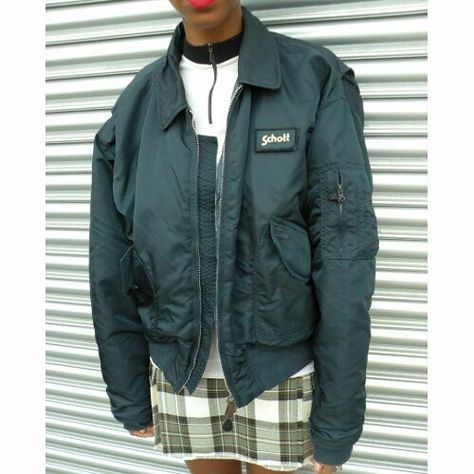 Schott jacket 90's bomber Schott Jacket, Fall Jackets Outfit, 90s Jacket, Fall Jackets, Light Jacket, Jacket Outfits, Bomber Jacket, How To Wear, Quick Saves