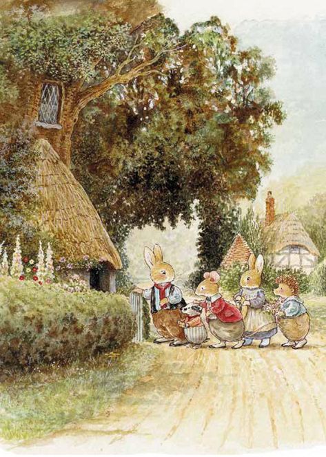 Foxwood Tales Nostalgic Greetings Cards * The Porch Fairies Beatrix Potter Illustrations, Brambly Hedge, Storybook Art, Garden Gate, Fairytale Art, The Porch, Whimsical Illustration, Beatrix Potter, Perfect World