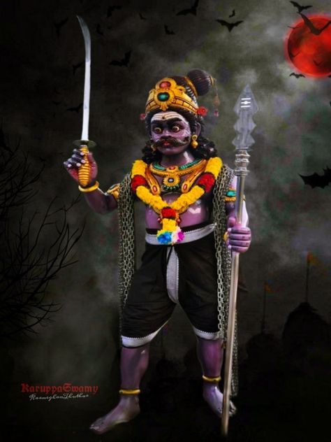 KaruppaSwamy Karuppusamy God Images, Ganesh Ji Photo, Kali Images, Maa Kali Images, New Hd Pic, Murugan Wallpapers, Tantra Art, Maa Kali, Iphone Wallpaper For Guys