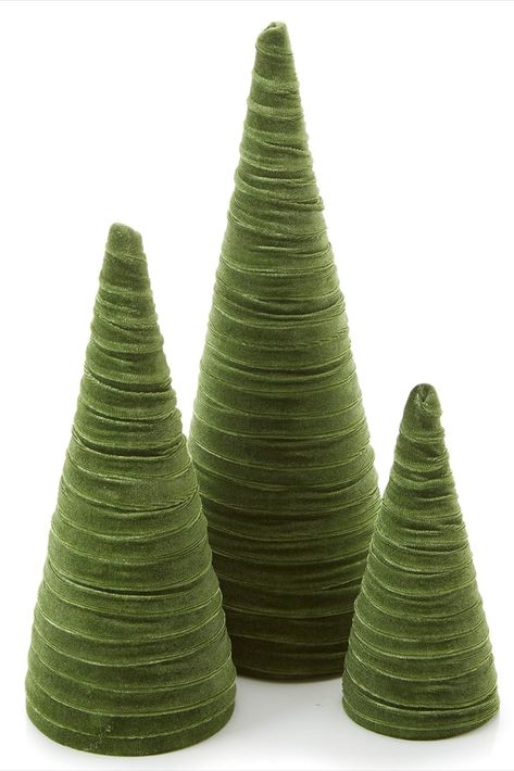 Olive Green Velvet Trees set of 3 Bookshelf, mantle, centerpiece decor Farmhouse Minimalist Decor, Aesthetic Bookshelf Decor, Modern Mantle Decor, Modern Mantle, Shelf Aesthetic, Holiday Entryway, Aesthetic Bookshelf, Olive Green Velvet, Holiday Mantle Decor