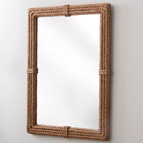 Nautical Mirrors: Coastal Mirror Styles - Shades of Light Luxury Nails Classy, Jute Rope Mirror, Nail Classy, Coastal Mirror, Decorate A Bathroom, Oyster Shell Mirror, Nautical Mirror, Coastal Mirrors, Octagon Mirror