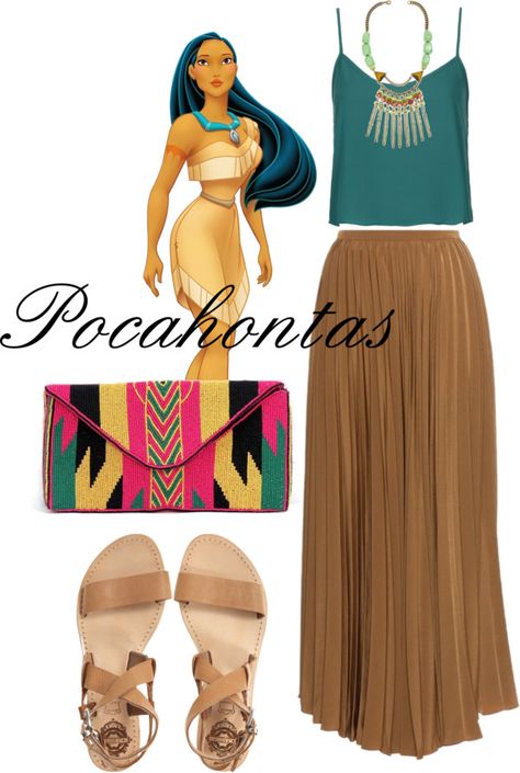 "Pocahontas" by may1216 ❤ liked on Polyvore Pocahontas Halloween, Pocahontas Outfit, Disney Princess Inspired Outfits, Disney Character Outfits, Princess Inspired Outfits, Disney Dress Up, Disney Princess Outfits, Disney Themed Outfits, Disney Inspired Fashion