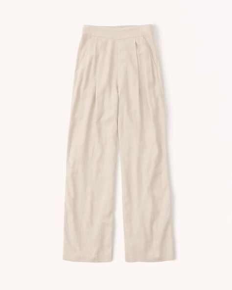 Women's Linen-Blend Pull-On Wide Leg Pants | Women's New Arrivals | Abercrombie.com Linen Blend Pants, American Clothing, Linen Women, American Apparel, Abercrombie Fitch, Leg Pants, Linen Blend, Wide Leg Pants, Harem Pants