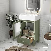 Small Sink Vanity Ideas, Small Sink Vanity, Small Bathroom Vanity Ideas, 20 Inch Bathroom Vanity, Small Bathroom Sink Cabinet, Sink With Cabinet, Narrow Bathroom Vanities, Wooden Bathroom Storage, Wooden Bathroom Cabinets