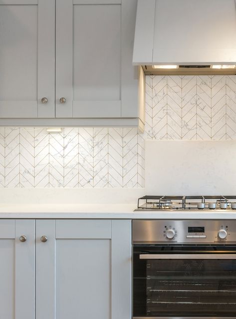 Kitchen Backsplash With Countertop Lip, Peel And Stick Marble Backsplash, Backsplash For Light Grey Cabinets, Wallpaper As Backsplash Kitchen, Kitchen Backsplash Grey Cabinets, Backsplash For Grey Cabinets, Grey Cabinets Backsplash Ideas, Kitchen Backsplash With Gray Cabinets, Chevron Kitchen Backsplash