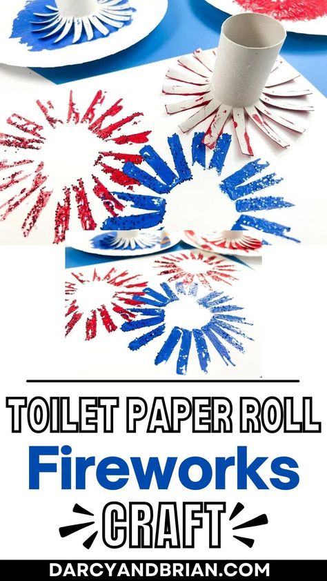 Fun Crafts For 4th Of July, 4 Of July Art For Preschool, Kid Crafts For 4th Of July, Fireworks With Toilet Paper Rolls, Fourth Of July Art Activities For Preschoolers, Toilet Paper Roll Crafts 4th Of July, Fun 4th Of July Crafts For Kids, Toilet Paper Roll Fireworks, 4th Of July Fireworks Craft