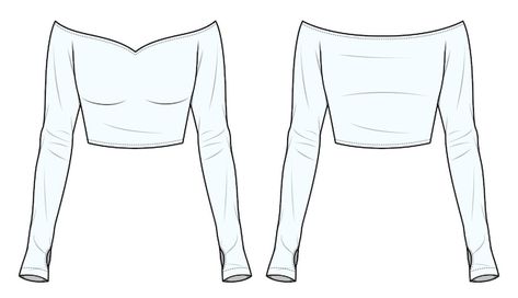 Flat Drawings, Full Sleeve Top, Drawing Template, Fashion Drawing Sketches, Flat Sketches, Drawing Templates, Illustration Fashion Design, Illustration Fashion, Shoulder Tops