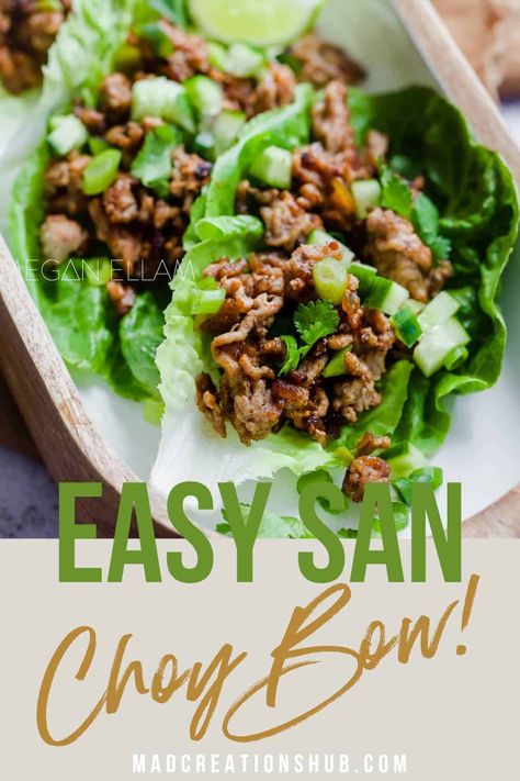 Easy San Choy Bow Chicken San Choy Bow, San Choy Bow Recipe Pork, Pork San Choy Bow, Yuk Sung Recipe, San Chow Bow Recipe, Yuk Sung, San Choy Bow Recipe, San Choy Bow, Homemade Takeout