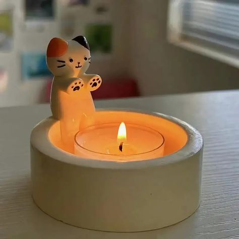 Light up your space with our Kitten Paws Tea-Light Candle Holder. A whimsical and cozy touch for your dreamy home. #DreamyHome #catlovers Kitten Paws, Candlestick Lamps, Tealight Candles, Adorable Kitten, Tealight Candle Holder, Cute Kitten, Desktop Decor, Tealight Candle, Tealight Holder