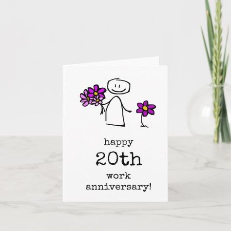 Happy 20th Work Anniversary Card, Coworker, Boss Card Work Anniversary Cards, Work Anniversary, Anniversary Card, Anniversary Cards, Created By, Stars