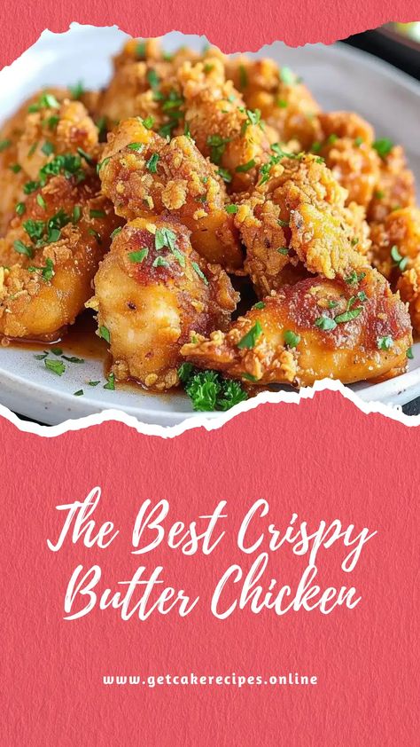 The Best Crispy Butter Chicken | getcakerecipes Crispy Butter Chicken, Butter Chicken Recipe, Vegetable Puree, Juicy Chicken, Butter Chicken, Fresh Cilantro, Chicken Dinner Recipes, Garam Masala, Chicken Recipe