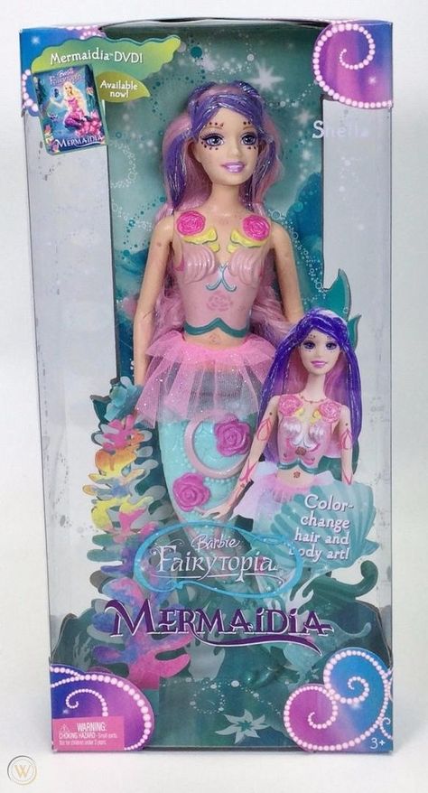 BARBIE FAIRYTOPIA MERMAIDIA SHELLA NRFB | #1905152139 Barbie Mermaidia, Barbie Fairytopia Mermaidia, Fairytopia Mermaidia, Doll Mermaid, Barbie Fairy, Barbie Fairytopia, Chelsea Doll, Change Hair, Barbie Dolls Diy